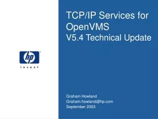 TCP/IP Services for OpenVMS V5.4 Technical Update