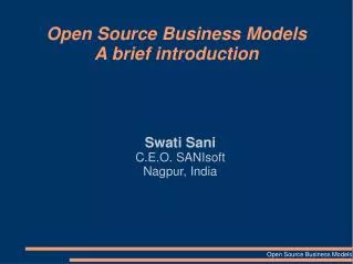 Open Source Business Models A brief introduction