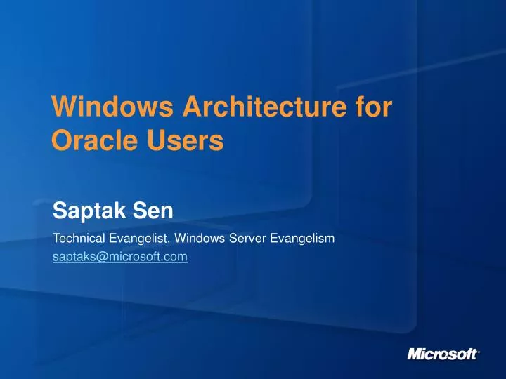 windows architecture for oracle users