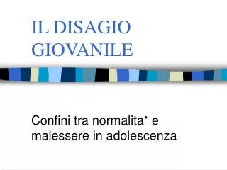 il disagio giovanile