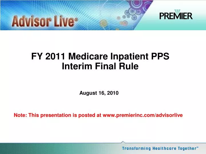 fy 2011 medicare inpatient pps interim final rule