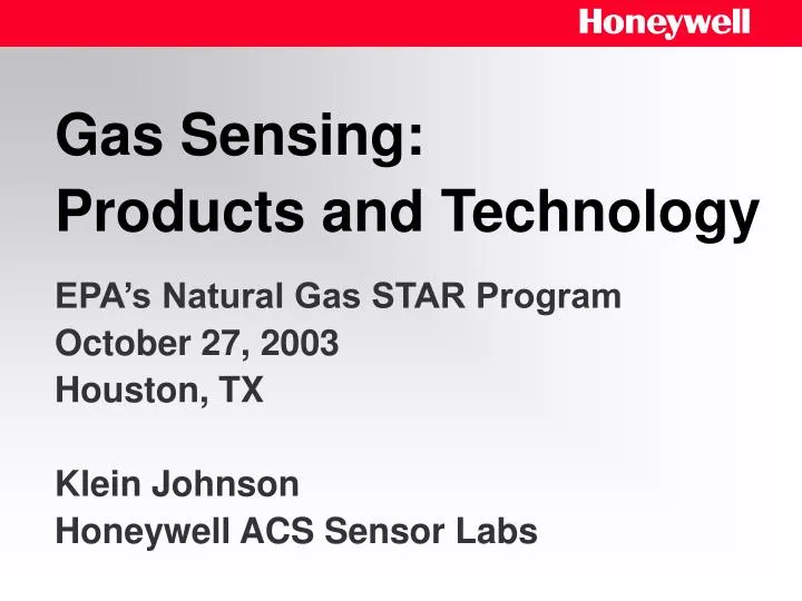 gas sensing products and technology