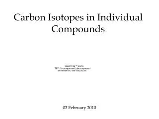 Carbon Isotopes in Individual Compounds