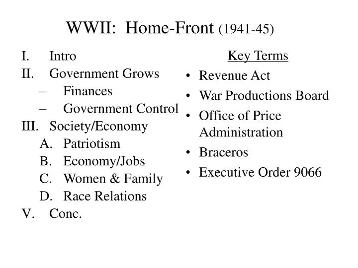 wwii home front 1941 45