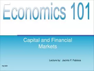 Capital and Financial Markets
