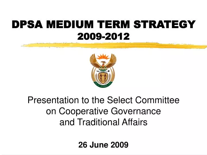 dpsa medium term strategy 2009 2012