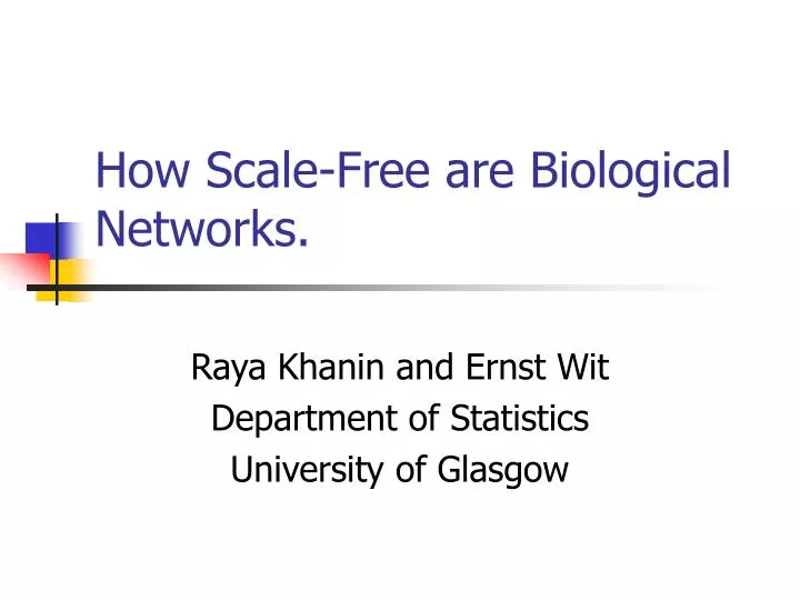 how scale free are biological networks