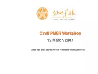 Cindi PMER Workshop 12 March 2007