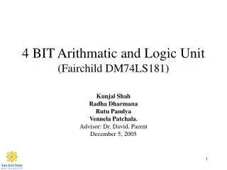 4 BIT Arithmatic and Logic Unit (Fairchild DM74LS181)