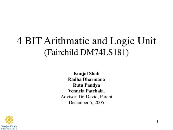 4 bit arithmatic and logic unit fairchild dm74ls181