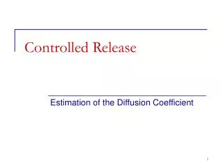 Controlled Release