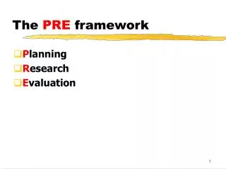 The PRE framework