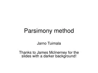 Parsimony method