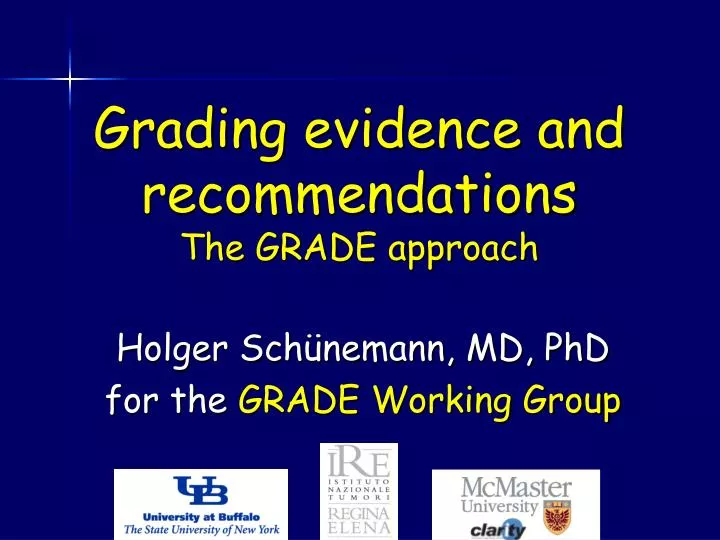 grading evidence and recommendations the grade approach