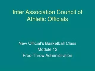 Inter Association Council of Athletic Officials