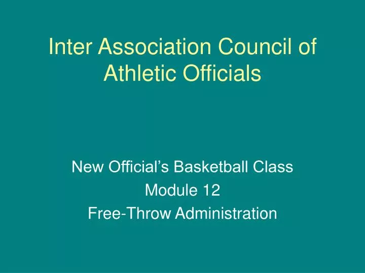 inter association council of athletic officials