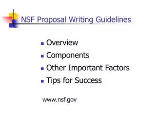 NSF Proposal Writing Guidelines