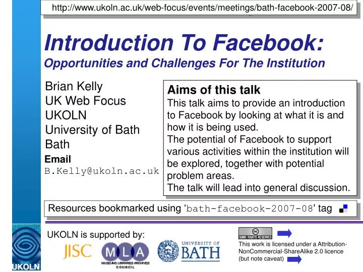 introduction to facebook opportunities and challenges for the institution