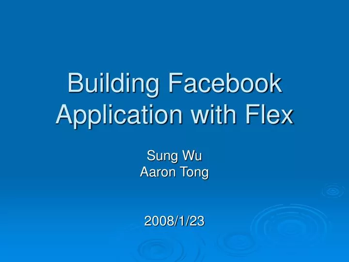 building facebook application with flex