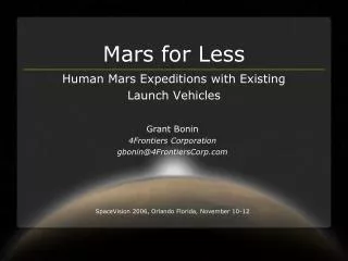 Mars for Less