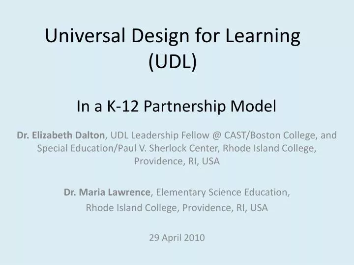 universal design for learning udl in a k 12 partnership model