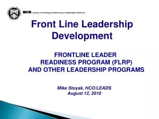 Front Line Leadership Development
