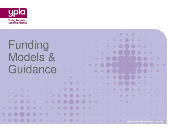 funding models guidance