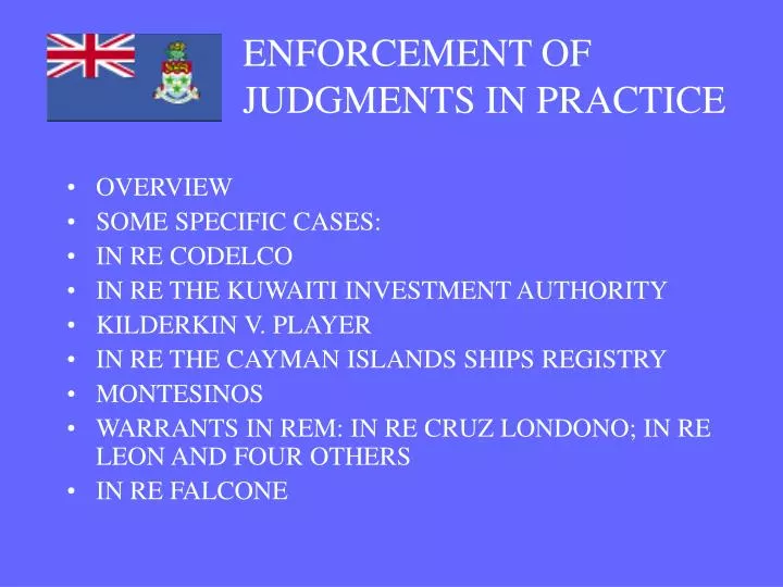 enforcement of judgments in practice