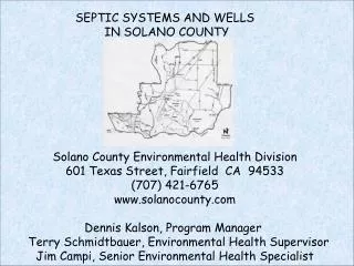 SEPTIC SYSTEMS AND WELLS IN SOLANO COUNTY