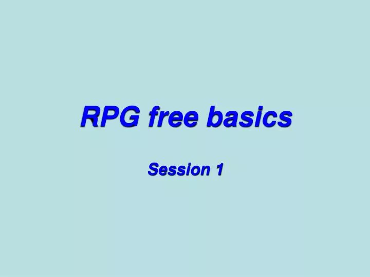 rpg free basics