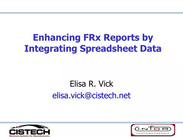enhancing frx reports by integrating spreadsheet data