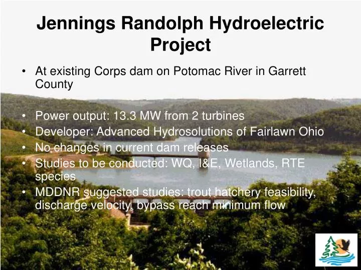 jennings randolph hydroelectric project