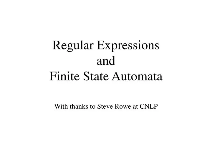 regular expressions and finite state automata