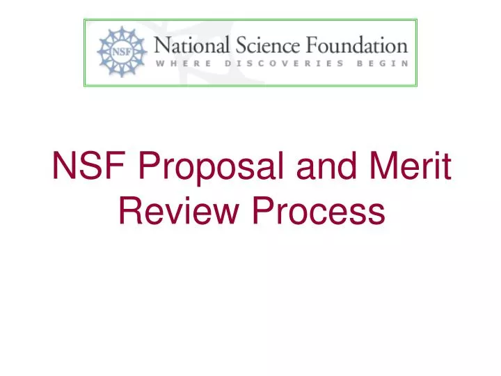 nsf proposal and merit review process