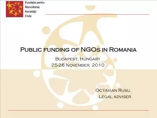 Public funding of NGOs in Romania