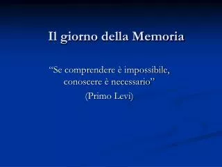 Il giorno della Memoria