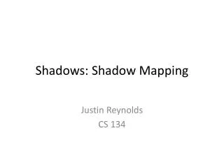 Shadows: Shadow Mapping