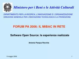 forum pa 2006 il mibac in rete