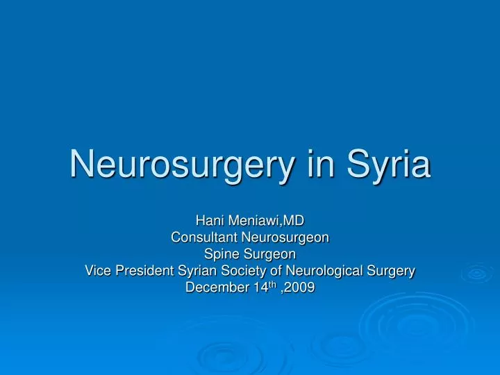 neurosurgery in syria