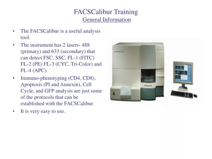 facscalibur training general information