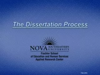 The Dissertation Process