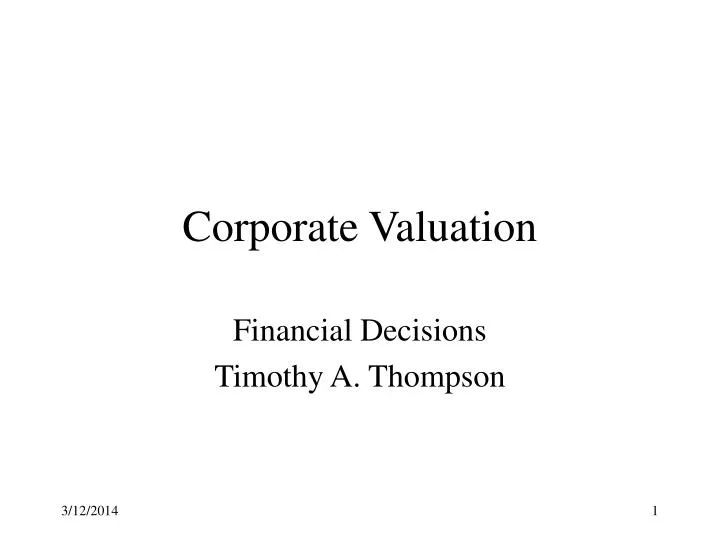 corporate valuation