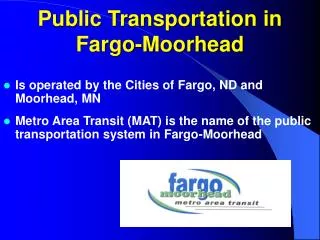 Public Transportation in Fargo-Moorhead