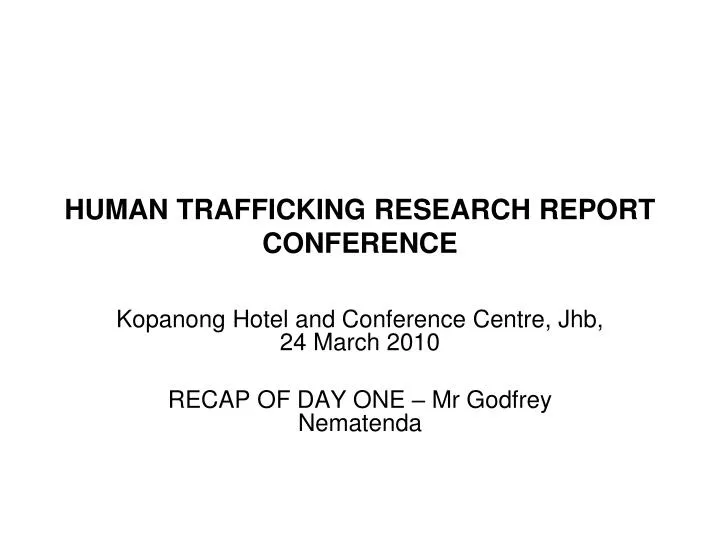 human trafficking research report conference