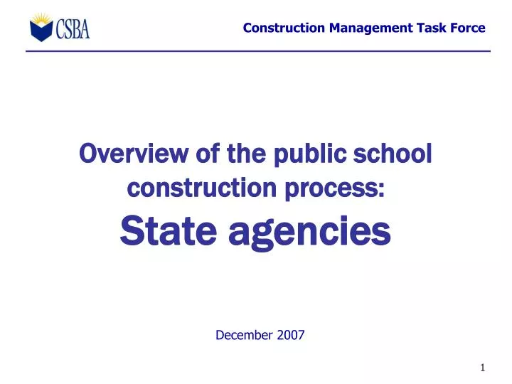 overview of the public school construction process state agencies