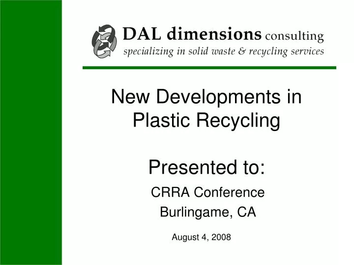 new developments in plastic recycling presented to