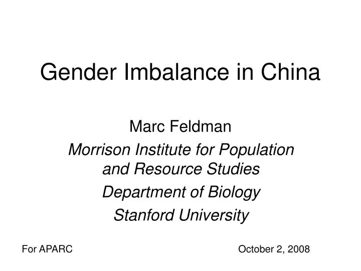 gender imbalance in china