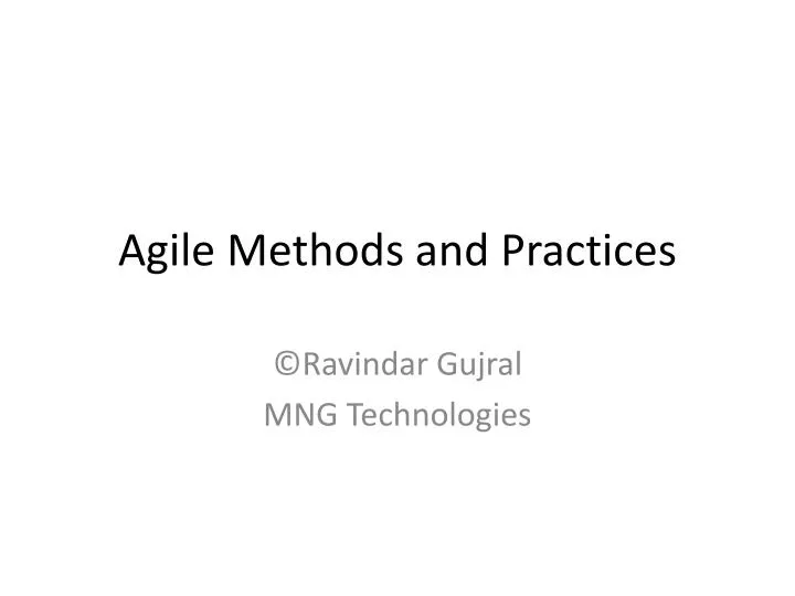 agile methods and practices