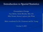 Introduction to Spatial Statistics - slide 1