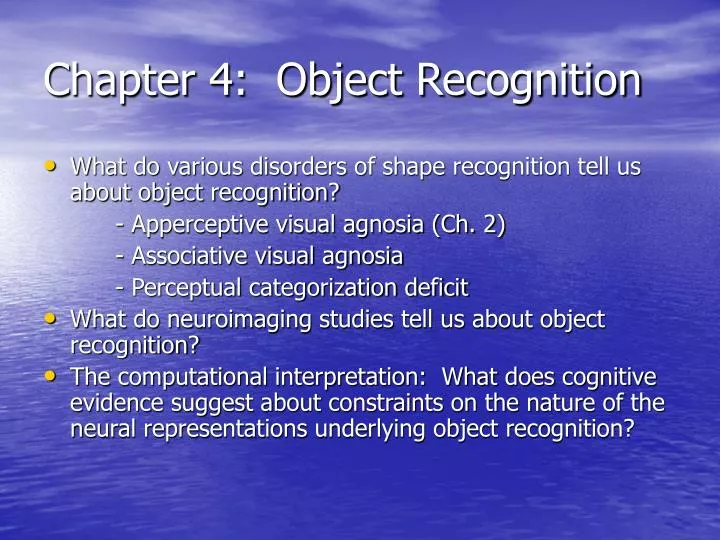 chapter 4 object recognition